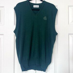 Izod Sweater Vest Green Men’s XL Vintage Crest Made in USA Preppy Golf